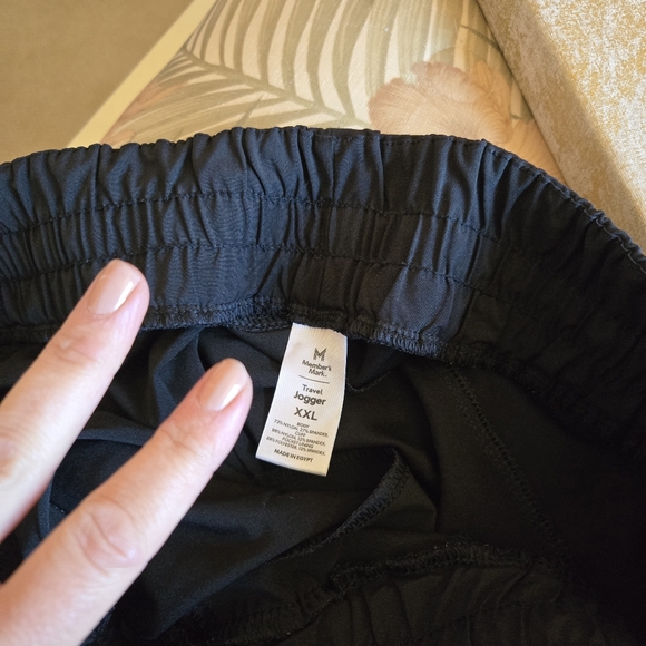 3/$25 Members Mark Travel Jogger Pants Drawstring Pockets XXL Black Comfortable - Picture 4 of 9